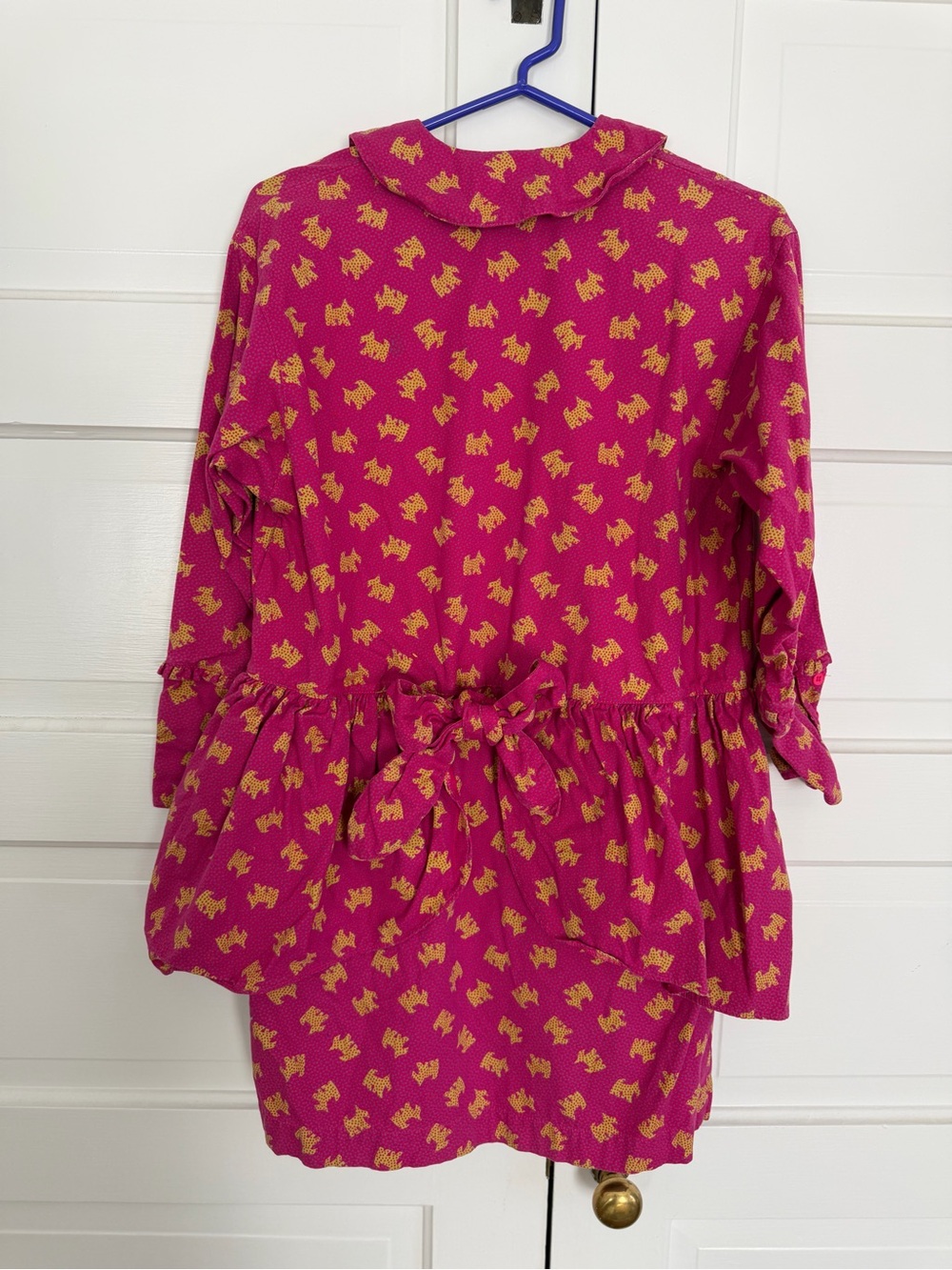 Vintage Oilily Pink Dress with Yellow Scotty Print